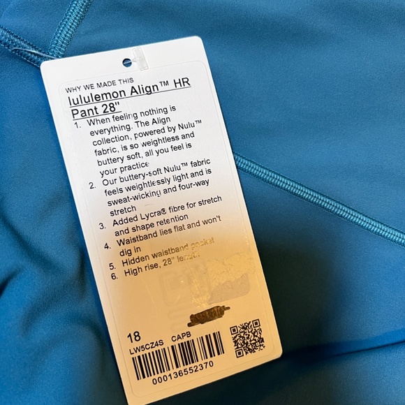 NWT  Lululemon Align High Rise Legging  28" length Capture Blue - Picture 5 of 9
